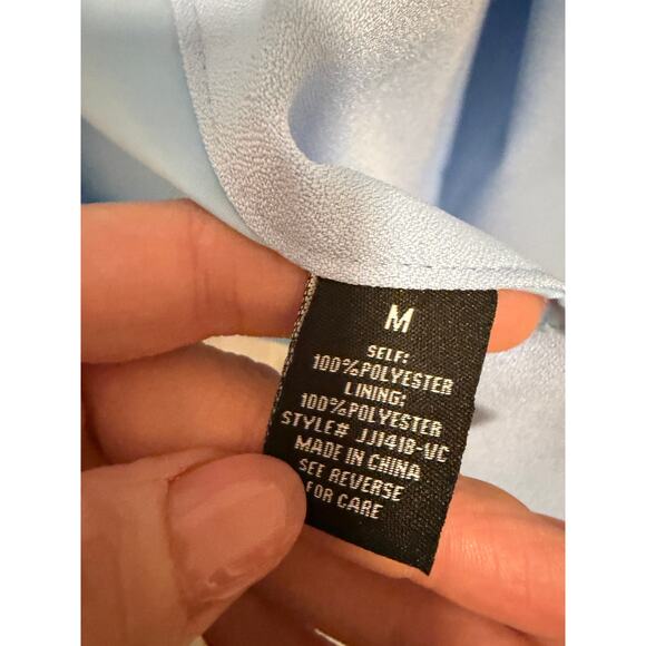 Vici Women's Medium Baby Blue Split Long Sleeve Pocketed Cape Blazer - Picture 8 of 10